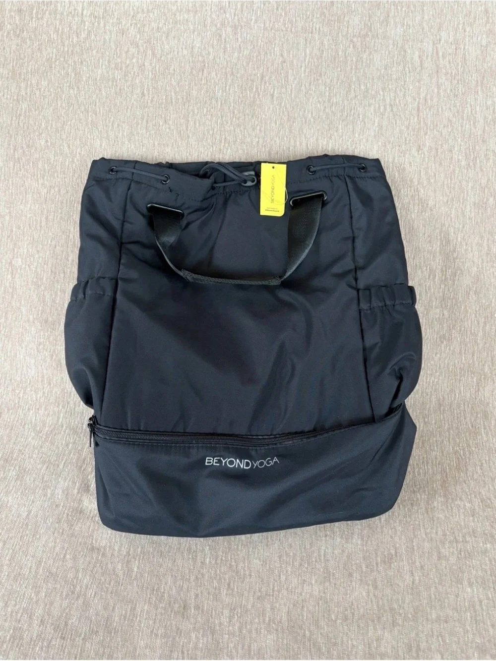 Beyond Yoga Black Convertible Gym Bag Backpack Zip Pocket with Carry Handles NWT